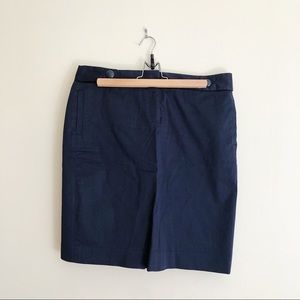 J Crew Navy Cotton Sateen Skirt